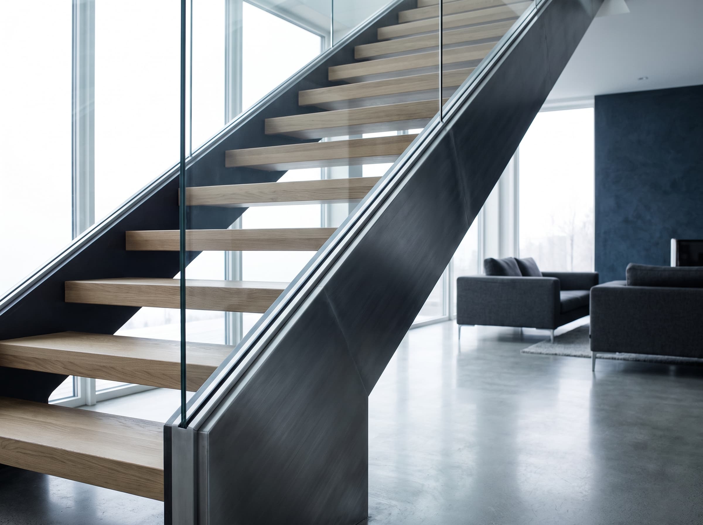 Into the Stringer Glass Railing
